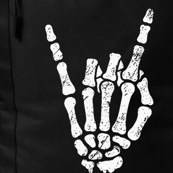 Halloween Rock Hand Sign Skeleton Rock N Roll Symbol Rock On Daily Commute Backpack