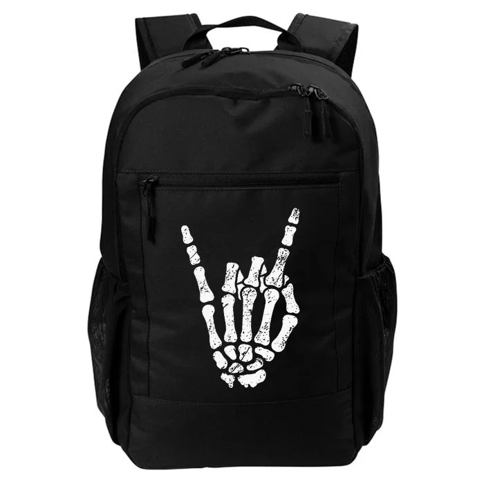 Halloween Rock Hand Sign Skeleton Rock N Roll Symbol Rock On Daily Commute Backpack