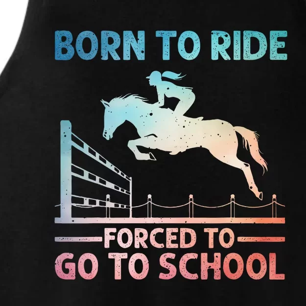 Horse Racing Horse Lover Equestrian Ladies Tri-Blend Wicking Tank