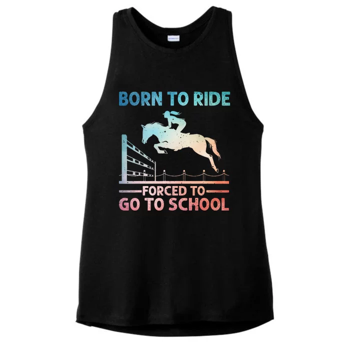 Horse Racing Horse Lover Equestrian Ladies Tri-Blend Wicking Tank