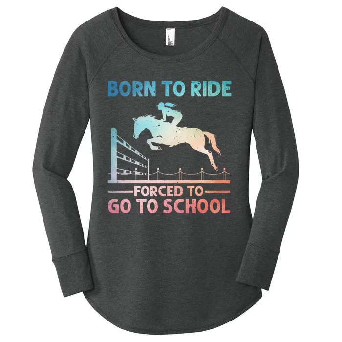 Horse Racing Horse Lover Equestrian Women's Perfect Tri Tunic Long Sleeve Shirt