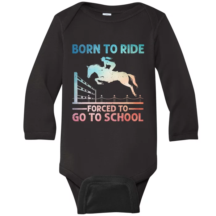 Horse Racing Horse Lover Equestrian Baby Long Sleeve Bodysuit