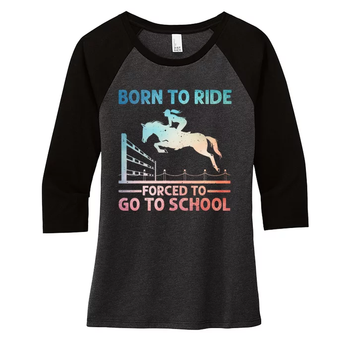 Horse Racing Horse Lover Equestrian Women's Tri-Blend 3/4-Sleeve Raglan Shirt