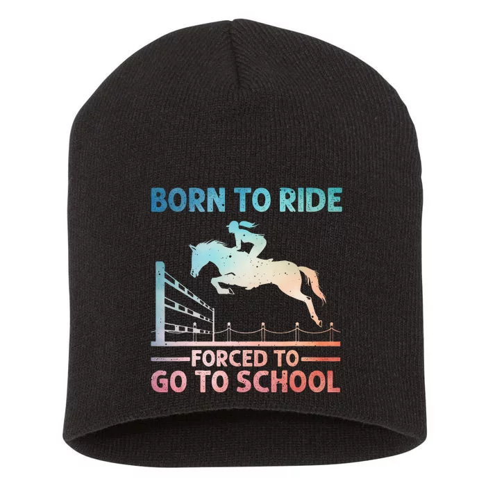 Horse Racing Horse Lover Equestrian Short Acrylic Beanie