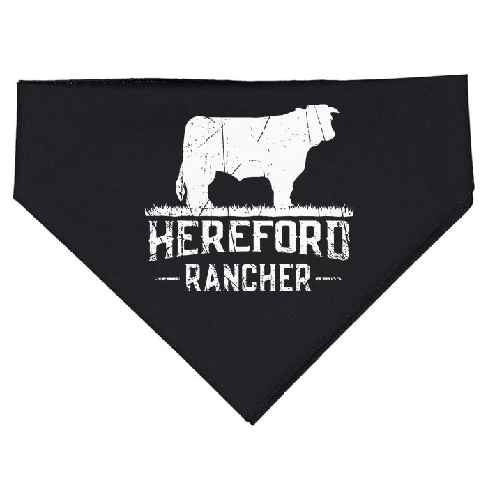 Hereford Rancher Hereford Cow For Cattle Farmer USA-Made Doggie Bandana