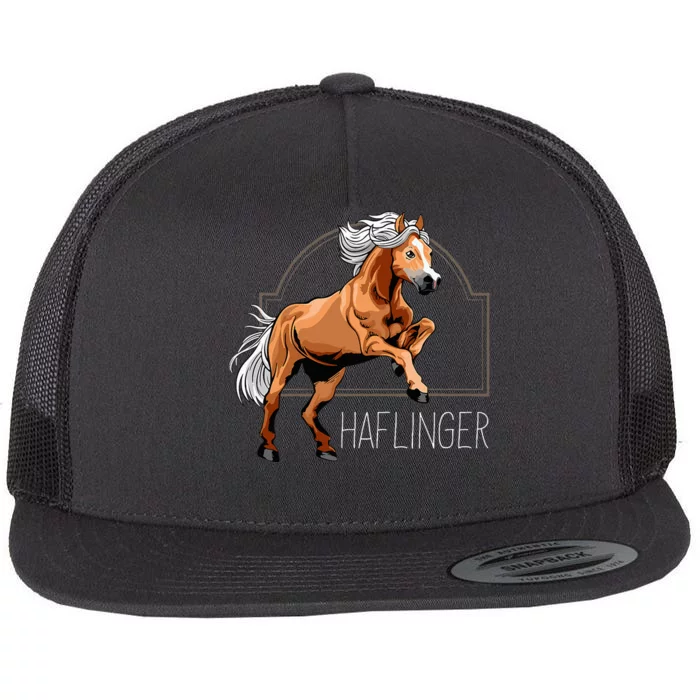 Haflinger Rider Horse Pony Riding Flat Bill Trucker Hat