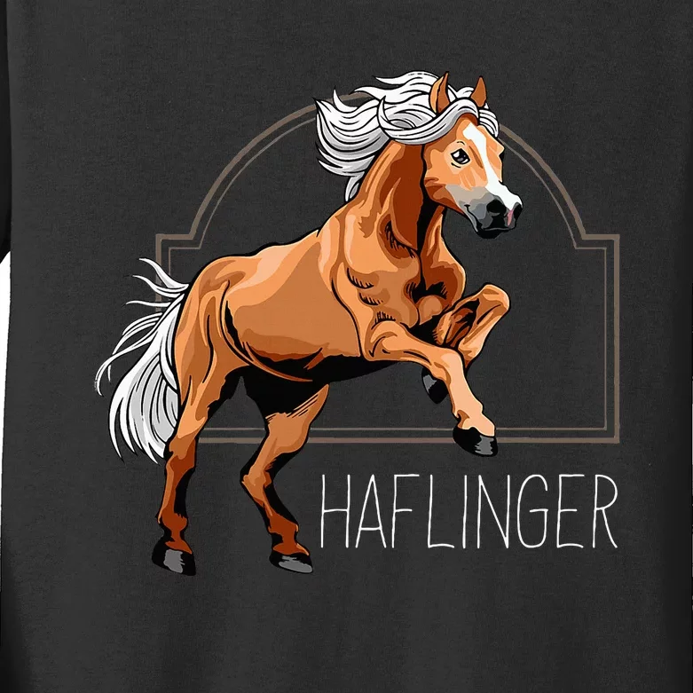 Haflinger Rider Horse Pony Riding Kids Long Sleeve Shirt