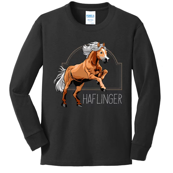 Haflinger Rider Horse Pony Riding Kids Long Sleeve Shirt