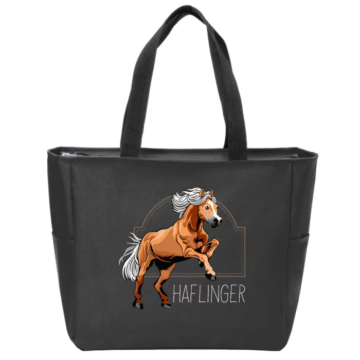 Haflinger Rider Horse Pony Riding Zip Tote Bag