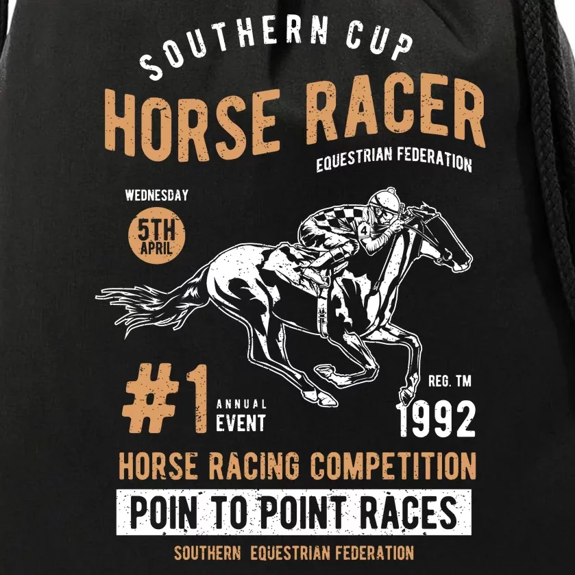 Horse Racer Drawstring Bag