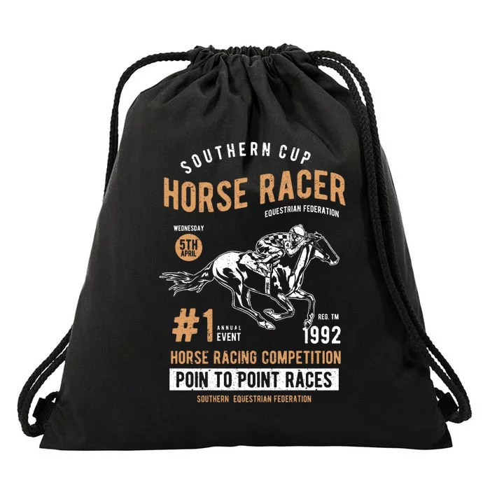 Horse Racer Drawstring Bag