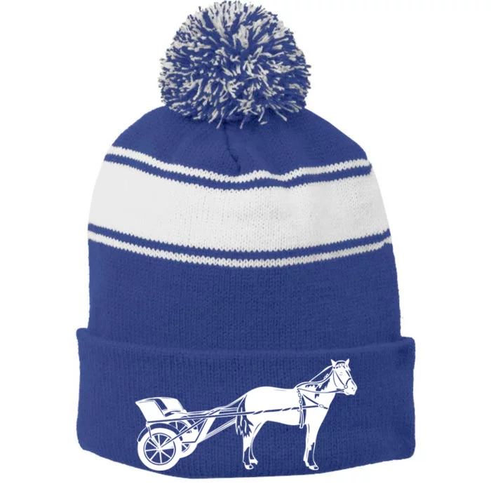 Harness Racing Horse Gift Cool Gift Stripe Pom Pom Beanie