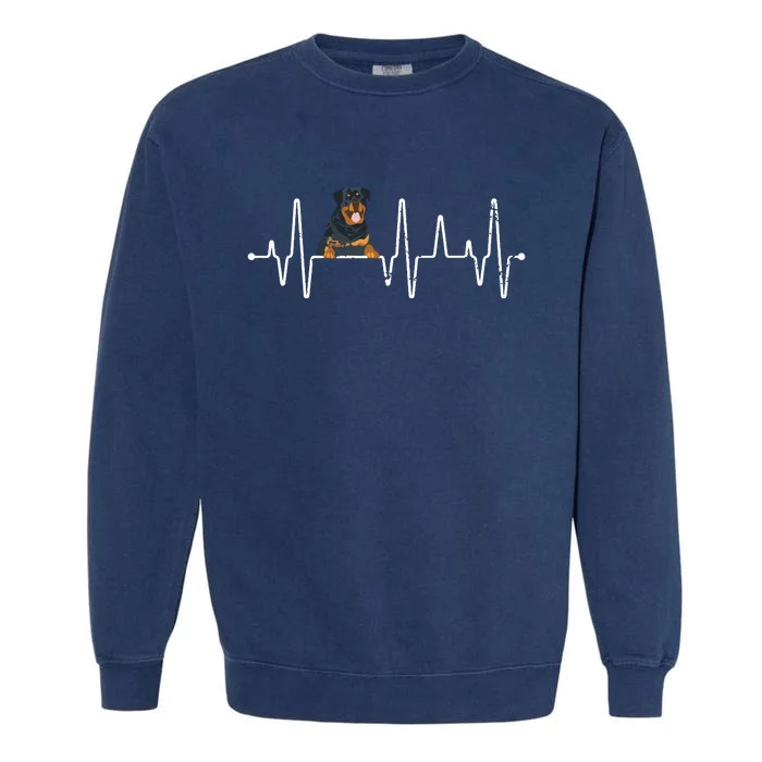 Heartbeat Rottweiler Garment-Dyed Sweatshirt