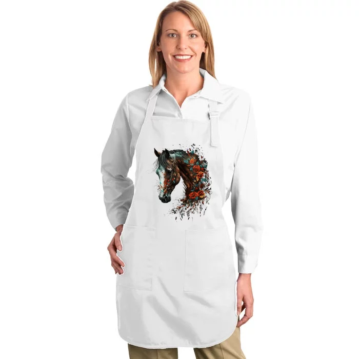 Horse Riding Horse Lover Full-Length Apron With Pocket