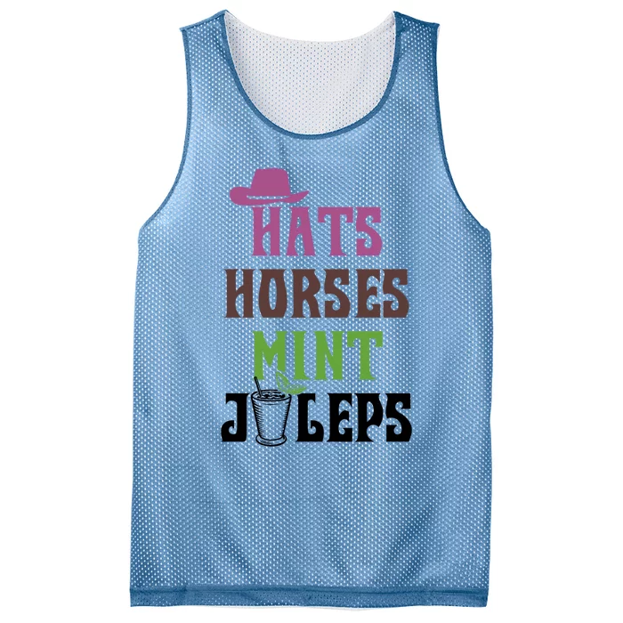 Horse Racing Hats Horses And Mint Juleps Ky Derby Horse Cool Gift Mesh Reversible Basketball Jersey Tank