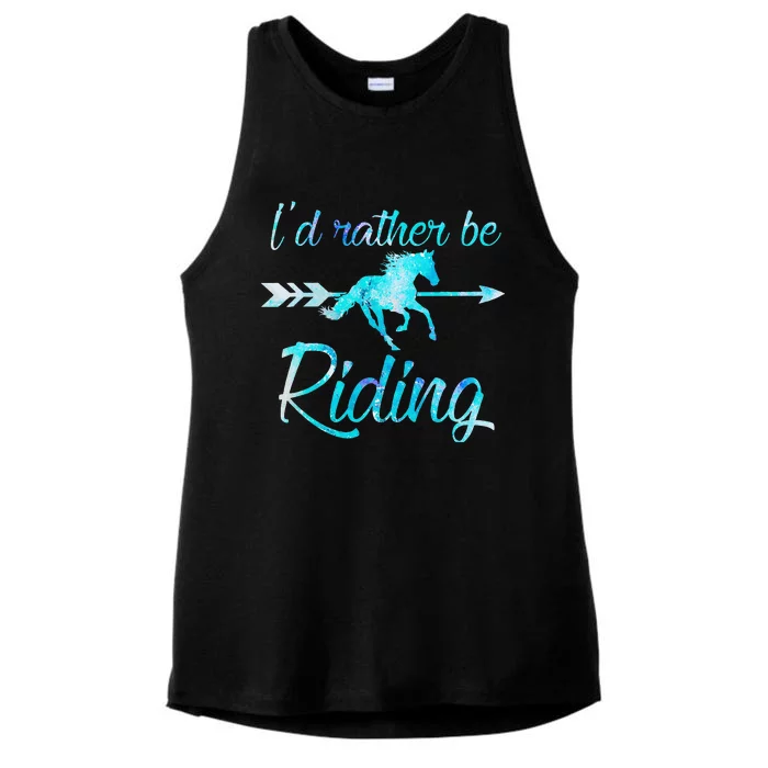 Horse Rider ID RATHER BE RIDING Horses Ladies Tri-Blend Wicking Tank