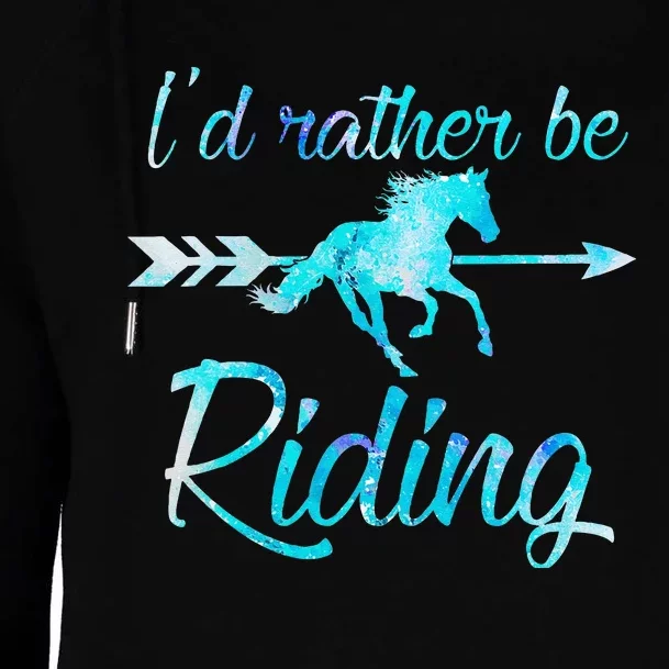 Horse Rider ID RATHER BE RIDING Horses Womens Funnel Neck Pullover Hood