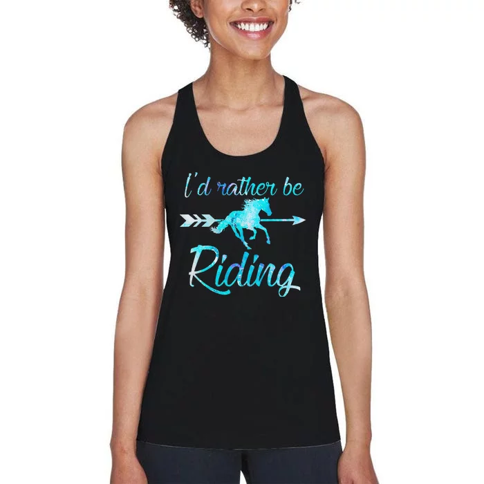 Horse Rider ID RATHER BE RIDING Horses Women's Racerback Tank