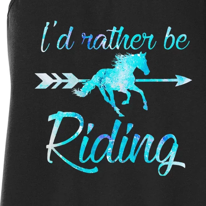 Horse Rider ID RATHER BE RIDING Horses Women's Racerback Tank