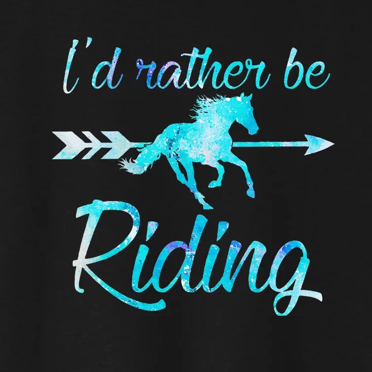 Horse Rider ID RATHER BE RIDING Horses Women's Crop Top Tee