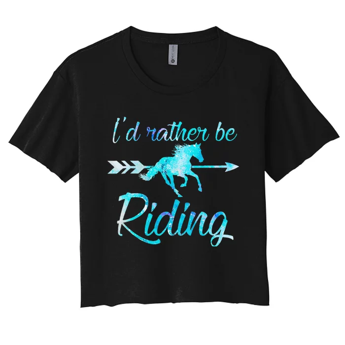 Horse Rider ID RATHER BE RIDING Horses Women's Crop Top Tee