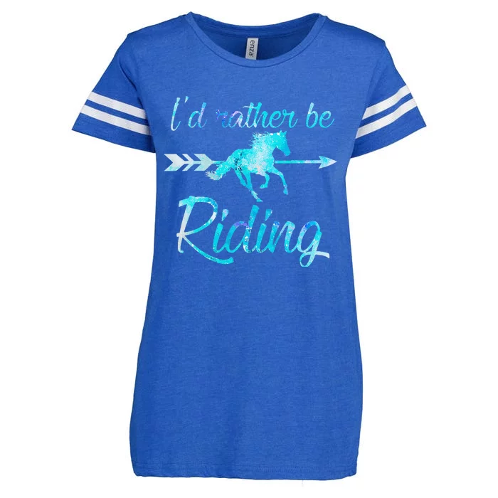 Horse Rider ID RATHER BE RIDING Horses Enza Ladies Jersey Football T-Shirt