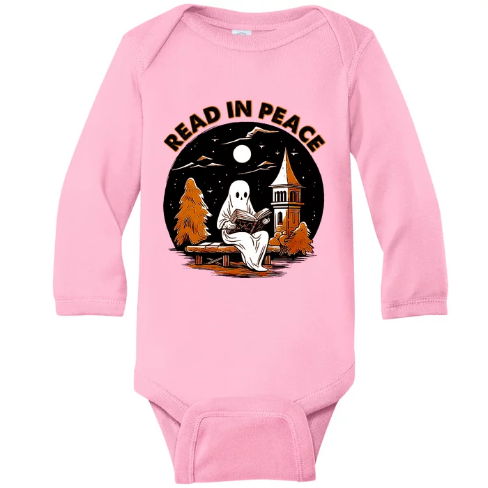 Halloween Read In Peace Baby Long Sleeve Bodysuit