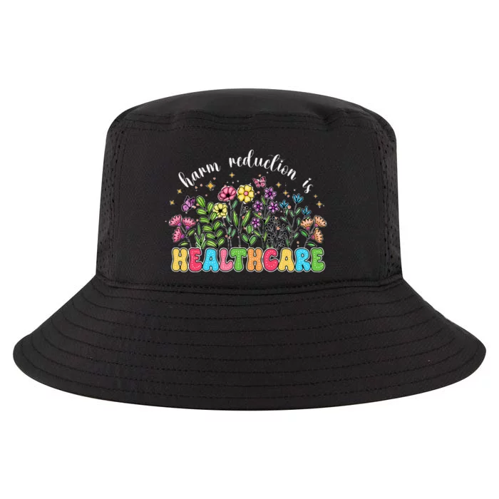 Harm Reduction Is Healthcare Overdose Awareness Day Groovy Cool Comfort Performance Bucket Hat