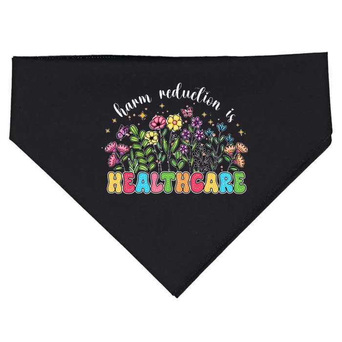 Harm Reduction Is Healthcare Overdose Awareness Day Groovy USA-Made Doggie Bandana