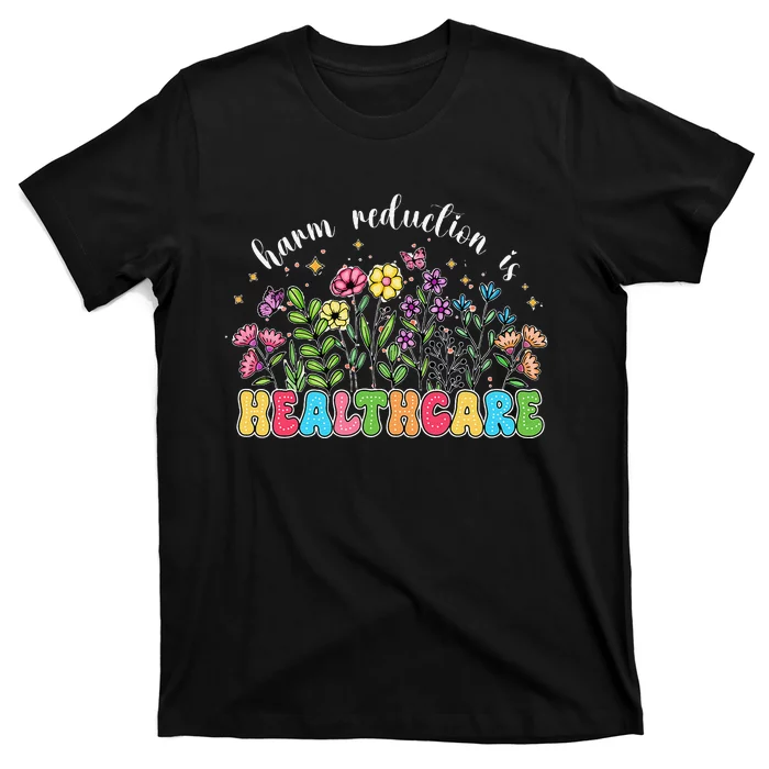 Harm Reduction Is Healthcare Overdose Awareness Day Groovy T-Shirt