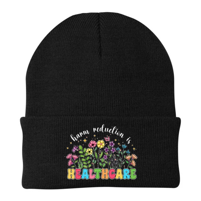 Harm Reduction Is Healthcare Overdose Awareness Day Groovy Knit Cap Winter Beanie