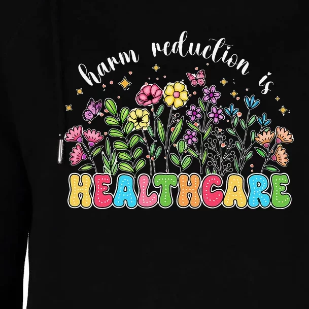 Harm Reduction Is Healthcare Overdose Awareness Day Groovy Womens Funnel Neck Pullover Hood