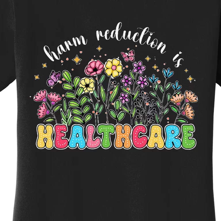 Harm Reduction Is Healthcare Overdose Awareness Day Groovy Women's T-Shirt