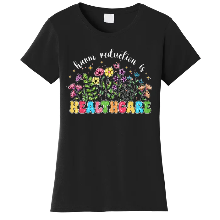 Harm Reduction Is Healthcare Overdose Awareness Day Groovy Women's T-Shirt