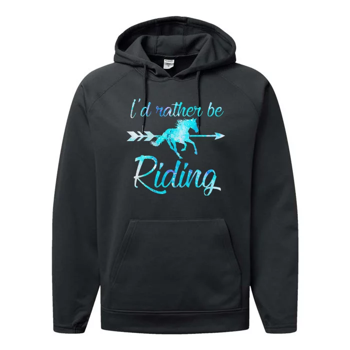 Horse Rider ID RATHER BE RIDING Horses Performance Fleece Hoodie