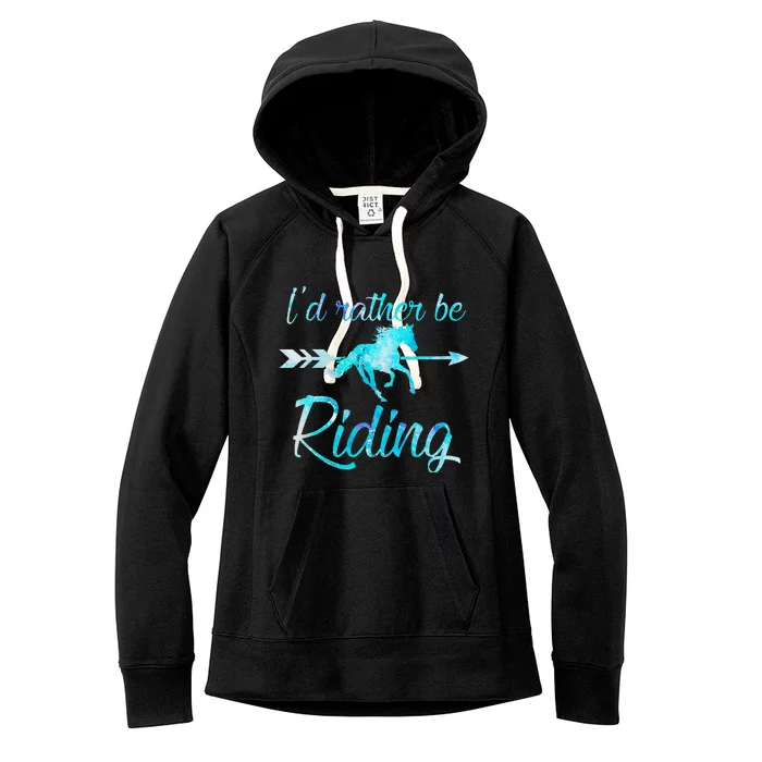 Horse Rider ID RATHER BE RIDING Horses Women's Fleece Hoodie