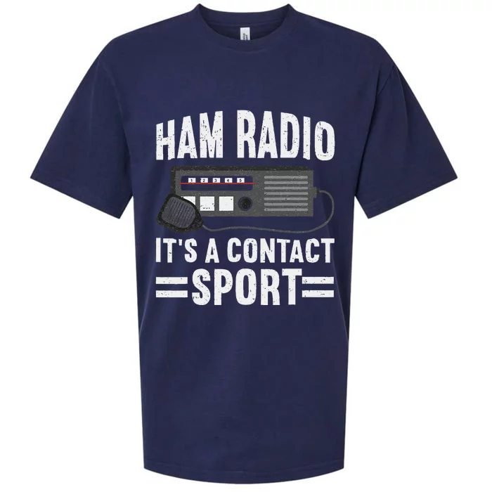 Ham Radio ItS A Contact Sport Funny Ham Radio Sueded Cloud Jersey T-Shirt