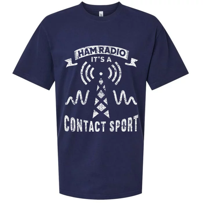 Ham Radio ItS A Contact Sport Funny Ham Radio Sueded Cloud Jersey T-Shirt