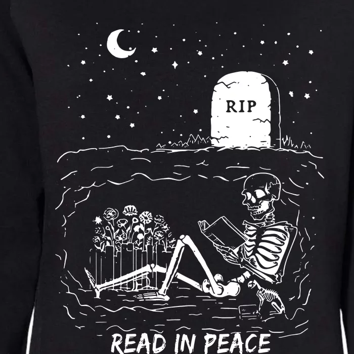 Humor Read In Peace Librarian And Teacher Halloween Outfit Womens California Wash Sweatshirt