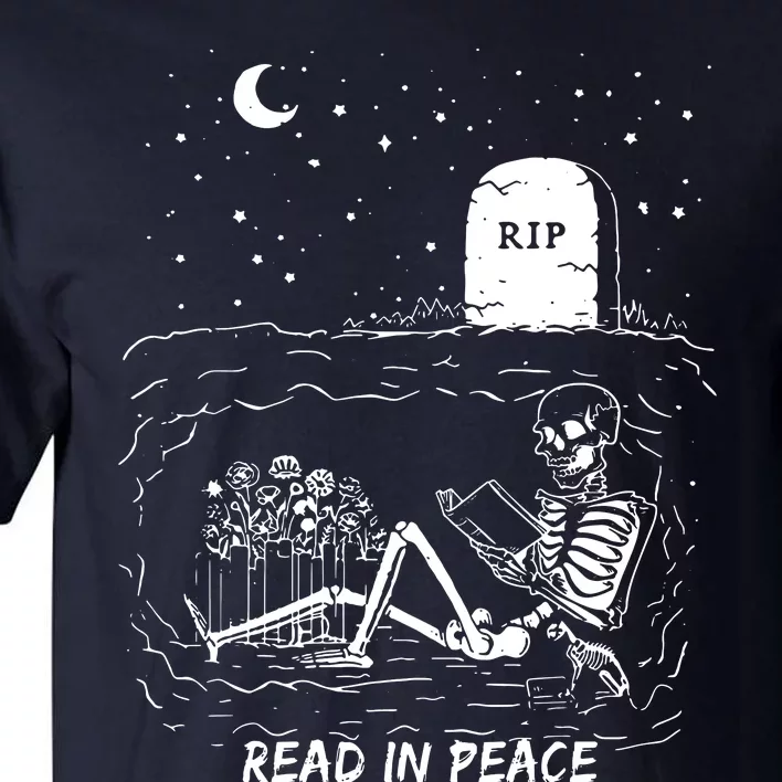 Humor Read In Peace Librarian And Teacher Halloween Outfit Tall T-Shirt