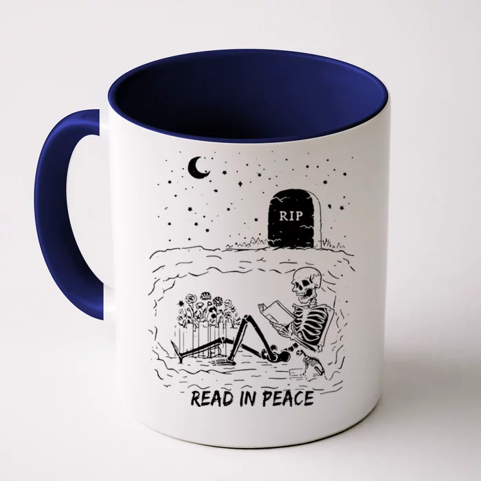 Humor Read In Peace Librarian And Teacher Halloween Outfit Front & Back Coffee Mug