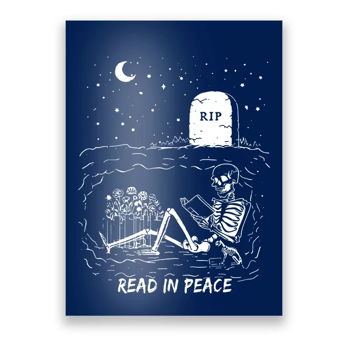 Humor Read In Peace Librarian And Teacher Halloween Outfit Poster