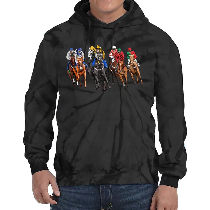 Horse Racing Jockey Racer Derby Rider Race Tie Dye Hoodie