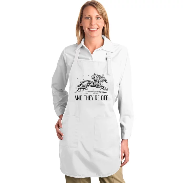 Horse Racing Jockey Racer Derby Rider Funny Track Race Gifts Full-Length Apron With Pocket