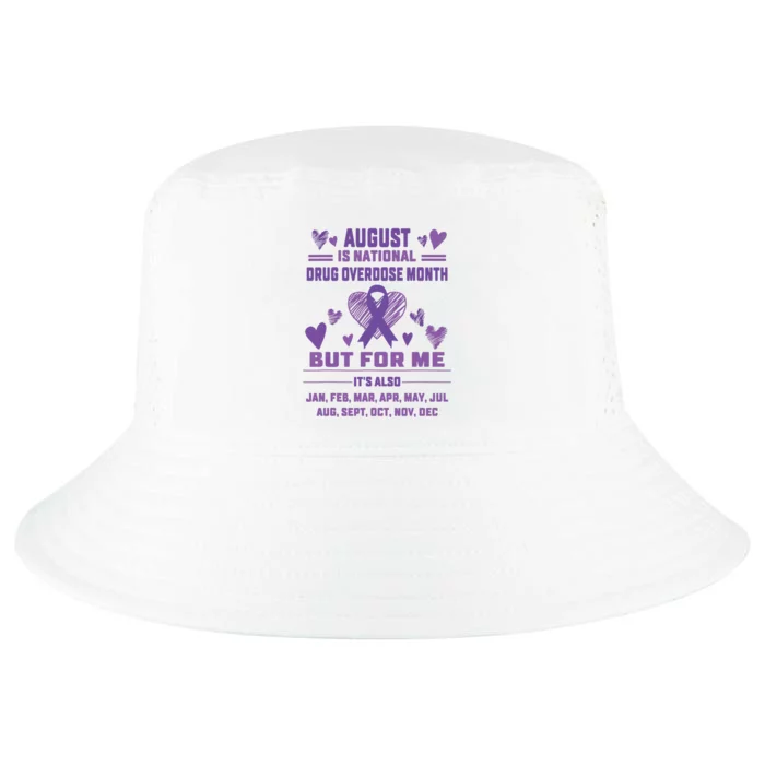 Heart Ribbon June Is National Drug Overdose Awareness Cool Comfort Performance Bucket Hat