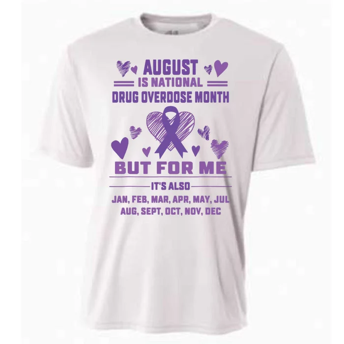 Heart Ribbon June Is National Drug Overdose Awareness Cooling Performance Crew T-Shirt