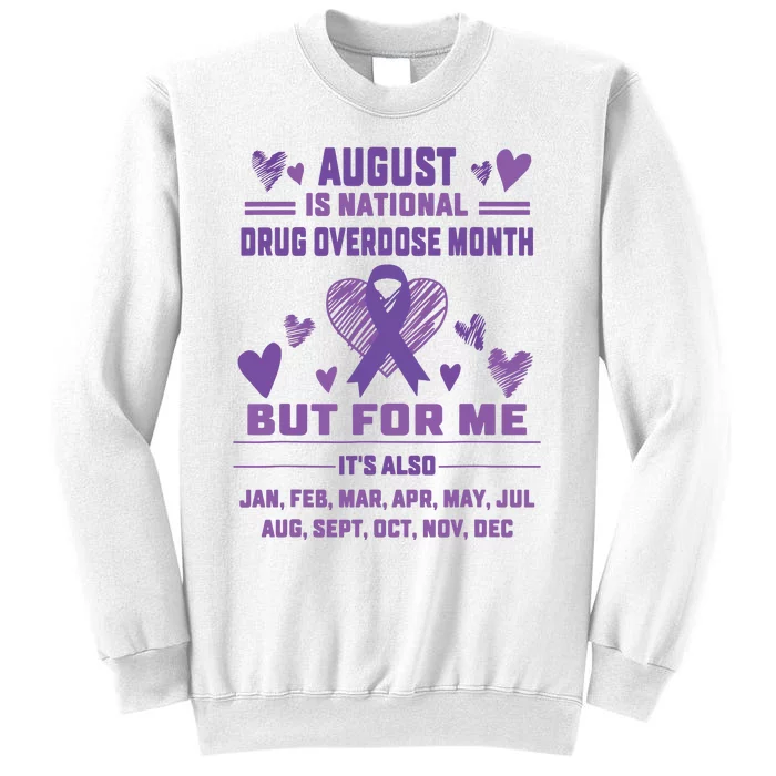 Heart Ribbon June Is National Drug Overdose Awareness Sweatshirt