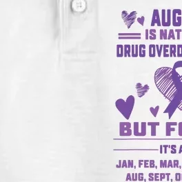 Heart Ribbon June Is National Drug Overdose Awareness Dry Zone Grid Performance Polo