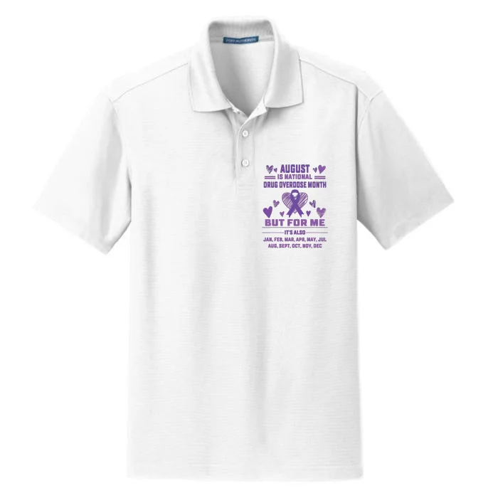 Heart Ribbon June Is National Drug Overdose Awareness Dry Zone Grid Performance Polo