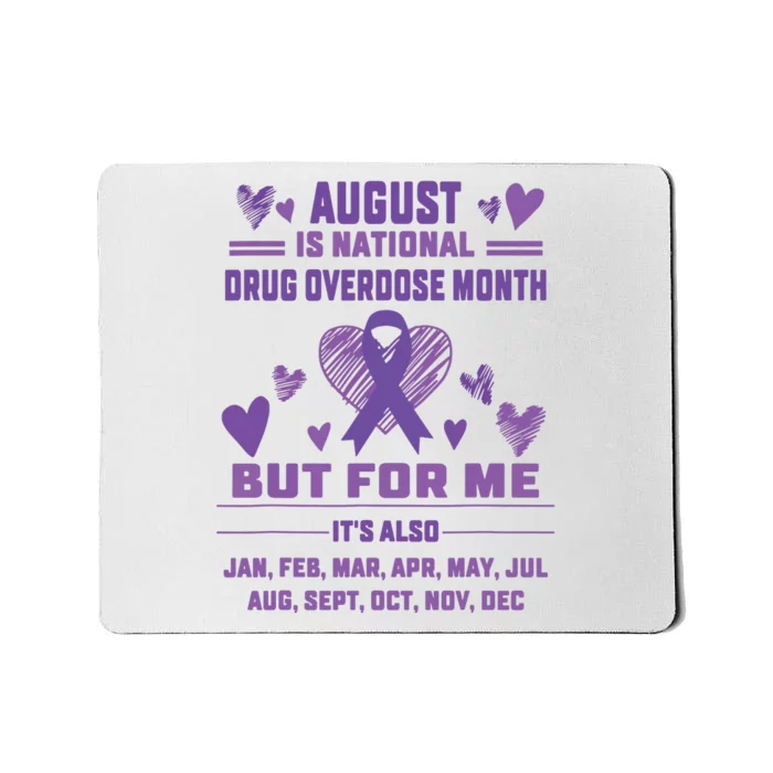 Heart Ribbon June Is National Drug Overdose Awareness Mousepad